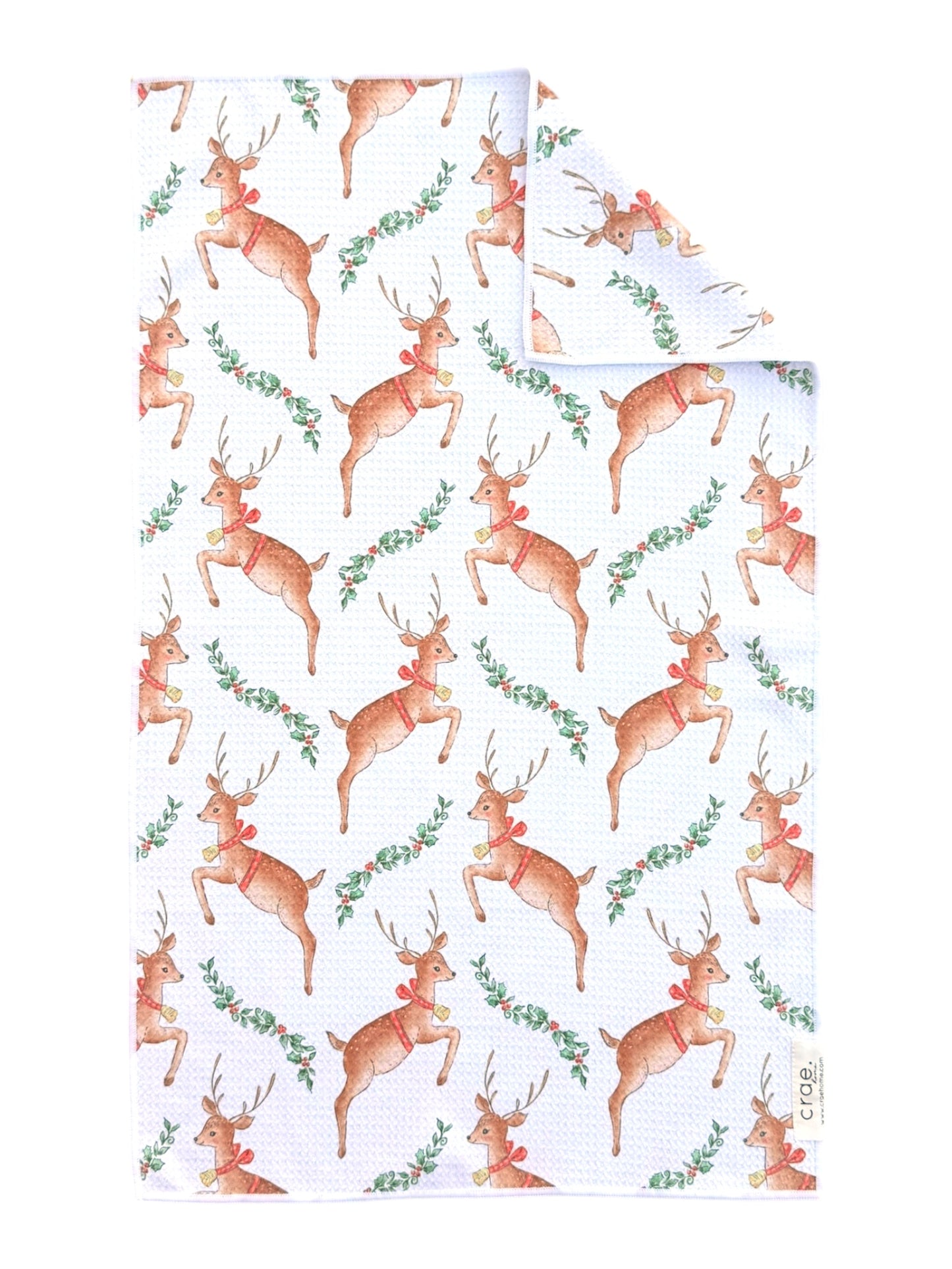 Reindeer Prance: Double-Sided Hand Towel
