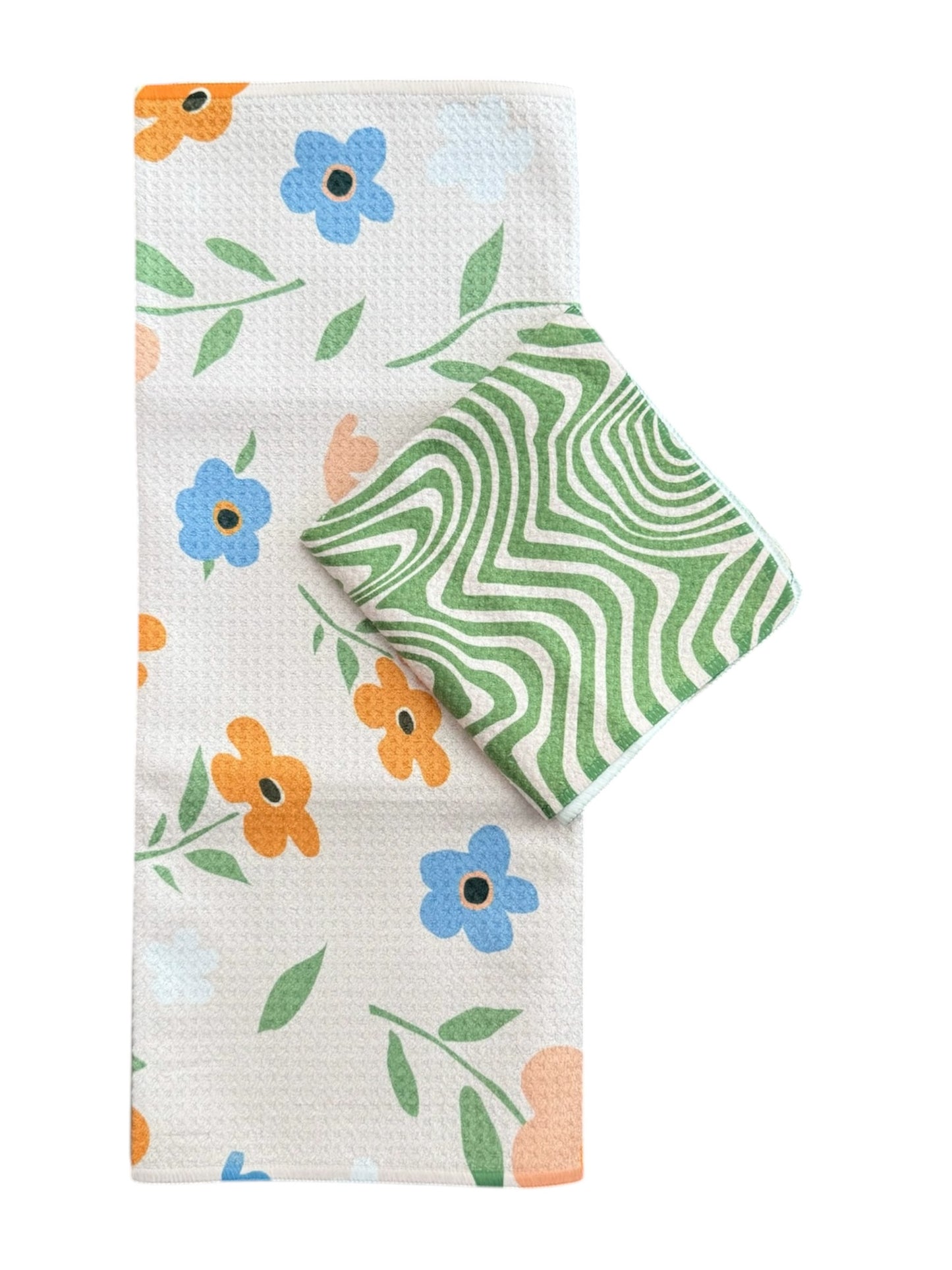 Mila/Lime Rickey: Single-Sided Hand Towel Washcloth Set