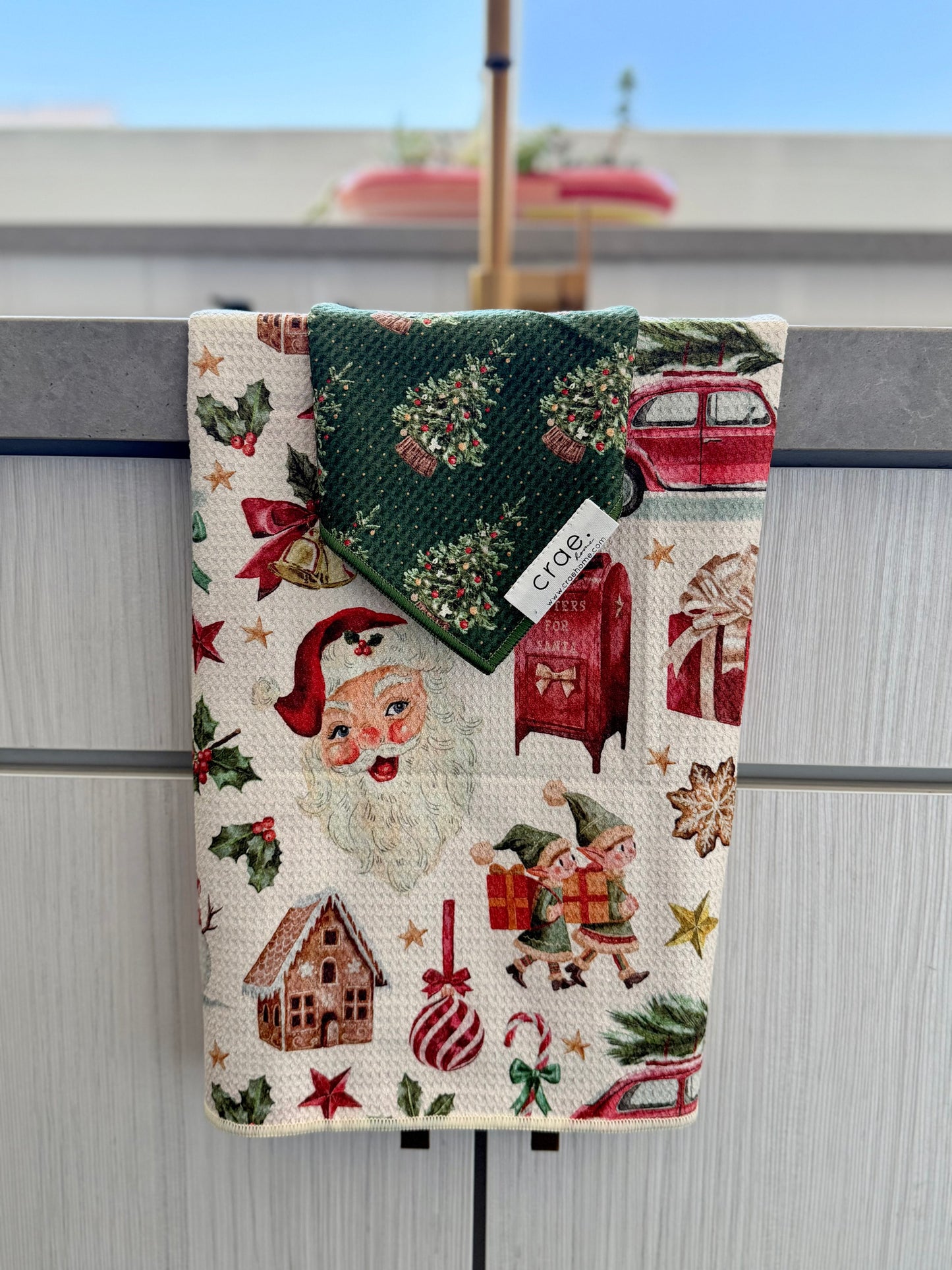 Jolly Pines/Christmas Lane: Double Sided-Hand Towel Washcloth Set