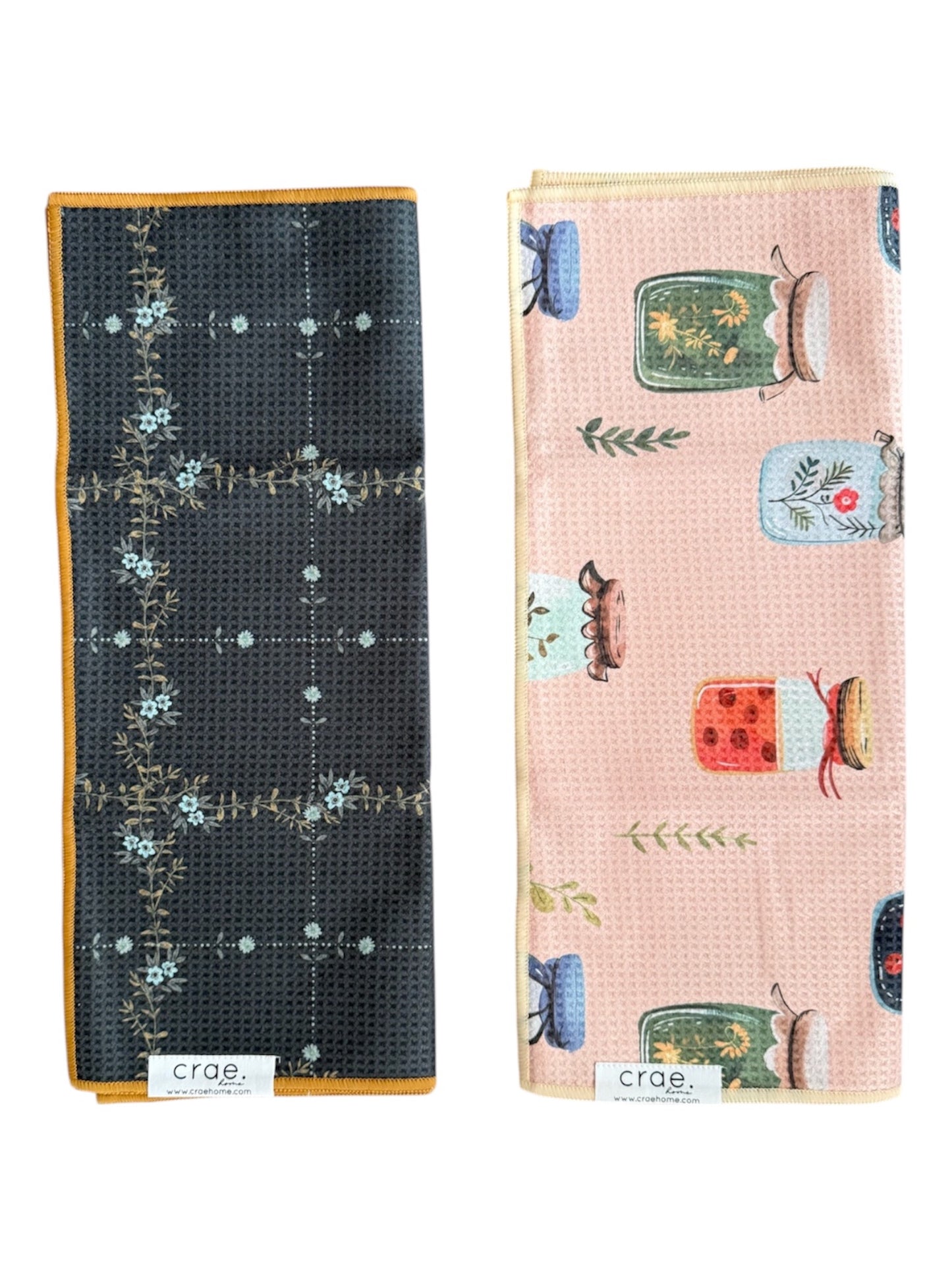 Get Canned/Flower Path: 2 Double Sided-Hand Towels