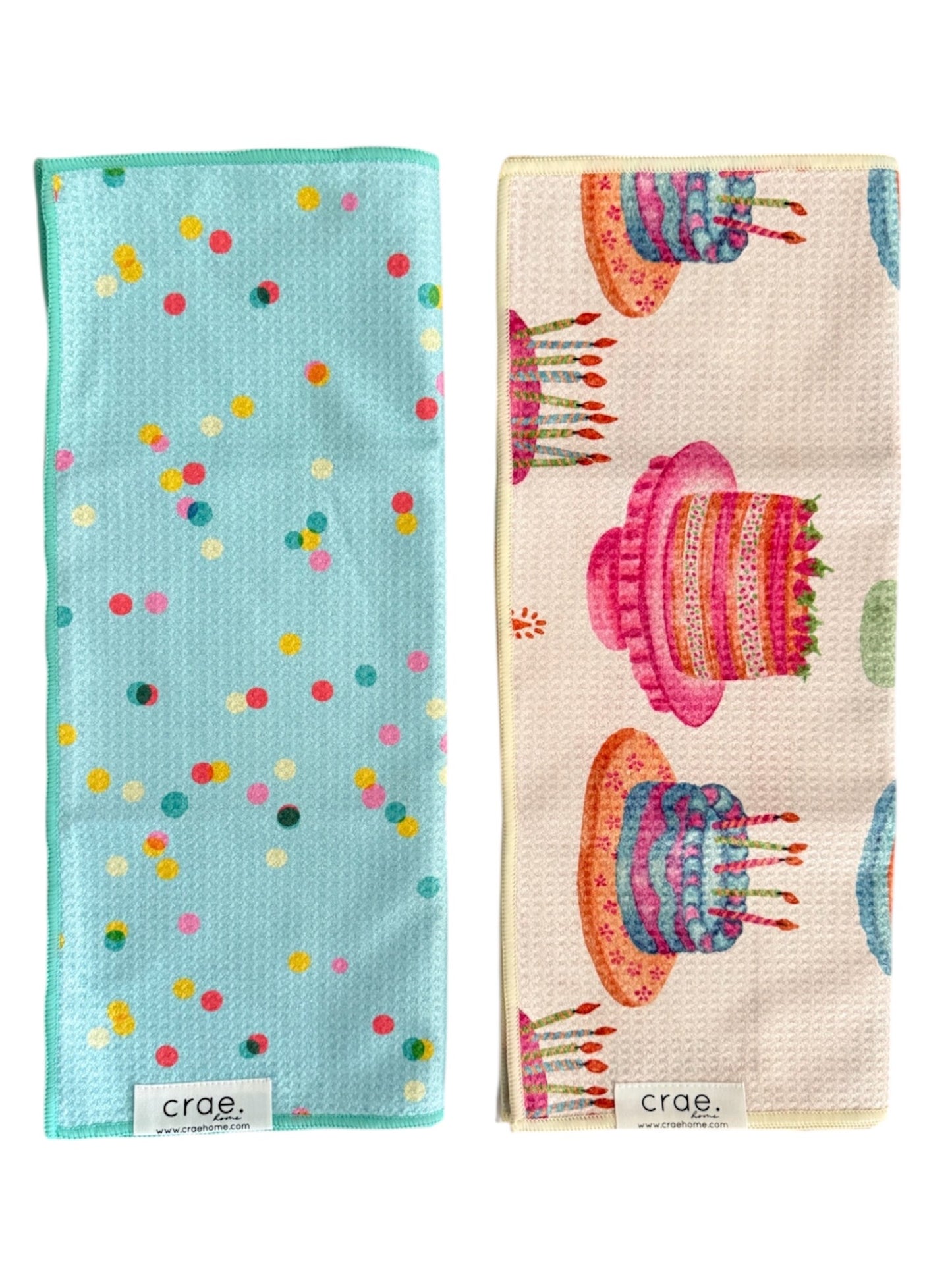 Make A Wish/Confetti Cannon: 2 Double Sided-Hand Towels