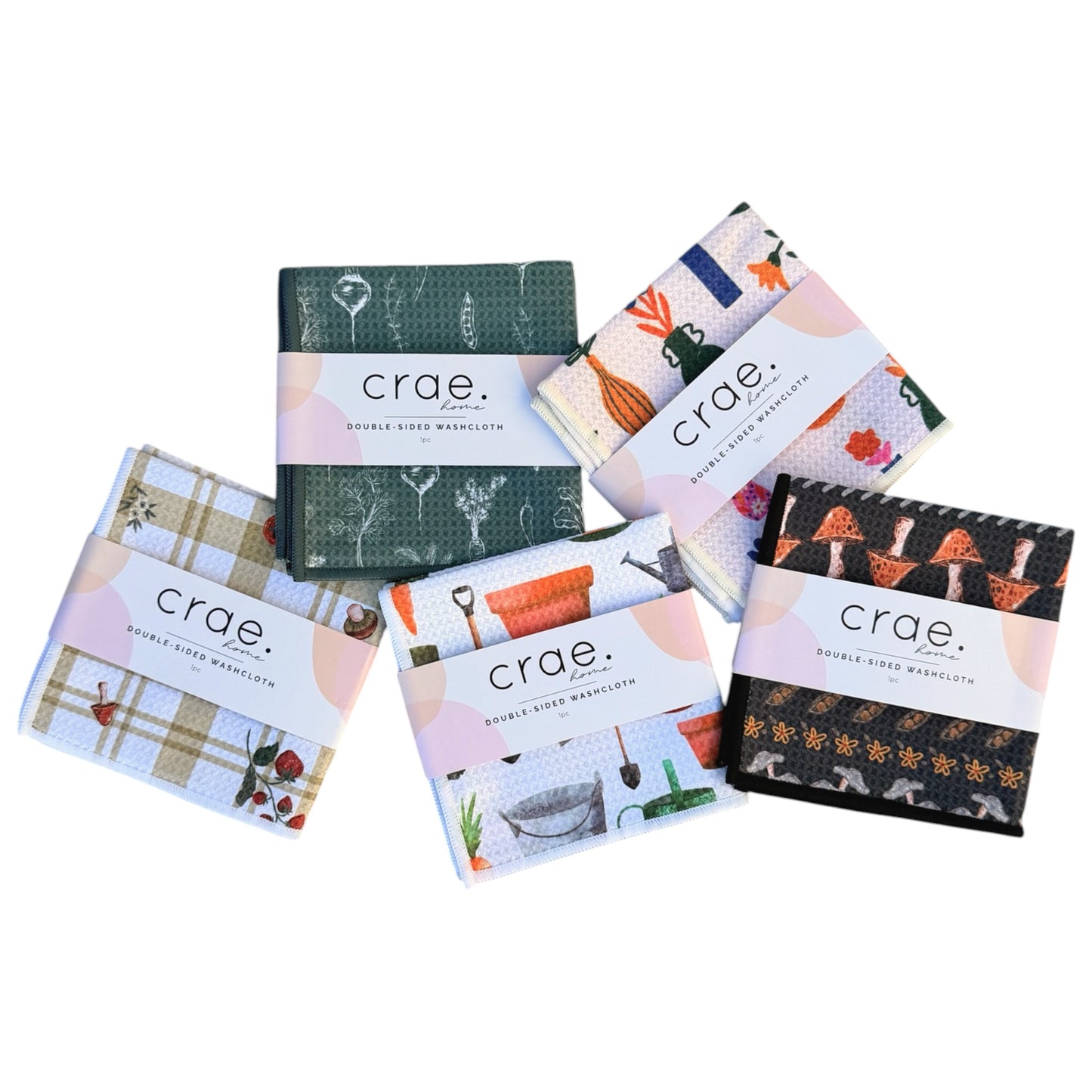 Rooted Collection: Set of 5 Washcloths