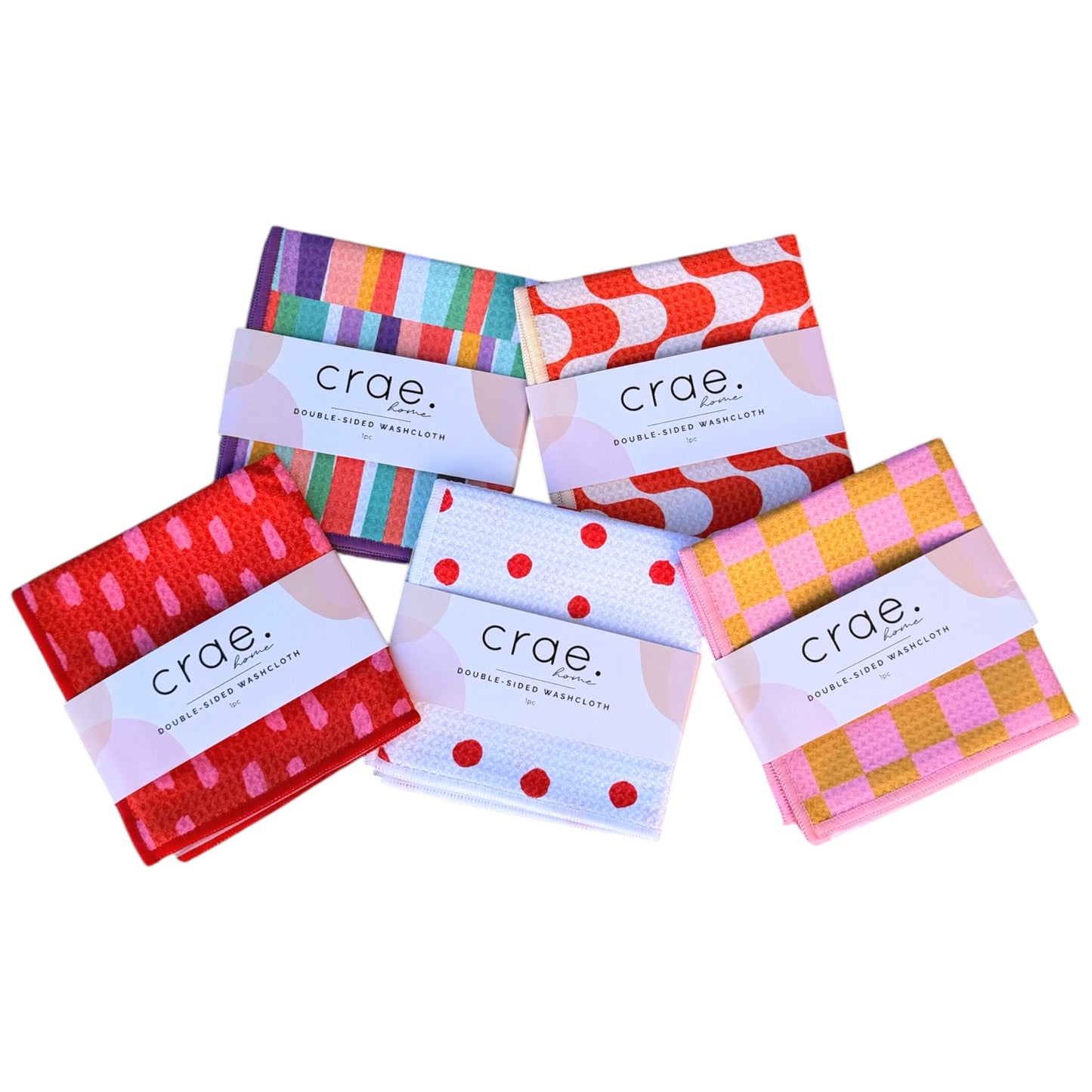 Funky Town Collection: Set of 5 Washcloths