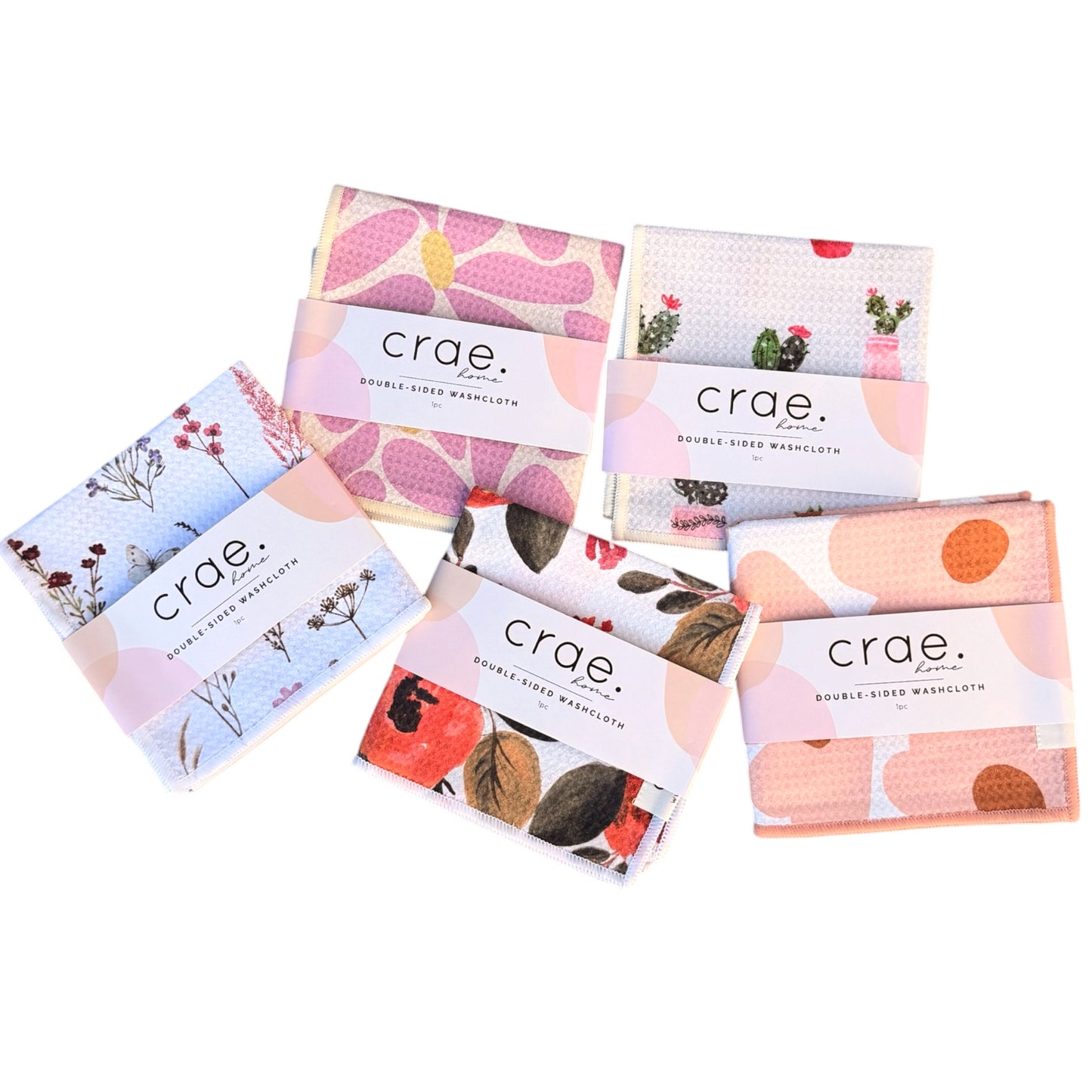 Flower Power: Set of 5 Washcloths